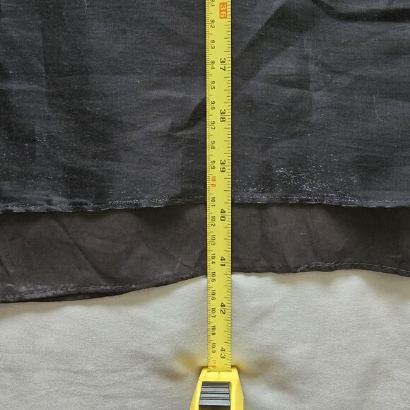 Fiesta Formal Sz XL Shiny Black Maxi Skirt Liquid Metal Dance Prom Party USA - Picture 6 of 9